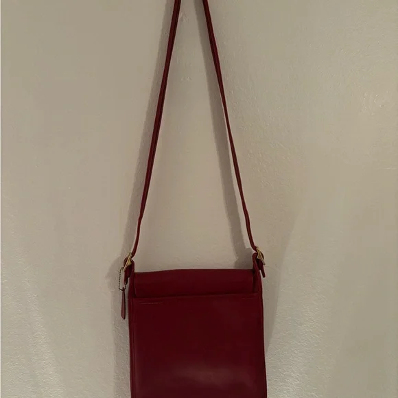 COPY - COACH Like Red Leather Crossbody Carrier - Picture 2 of 6